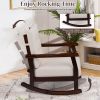 Wood Rocking Chair with Detachable Washable Cushions