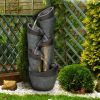 39.3inches Indoor/Outdoor Garden Water Fountain with LED Lights