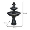 45.2inches High Concrete Outdoor Waterfall Fountain with Pump