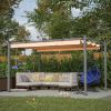 10' x 13' Aluminum Patio Pergola with Retractable Pergola Canopy