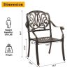 Set of 2 Cast Aluminum Patio Dining Chairs