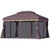 10ft x 13ft Patio Gazebo-Coffee-AS