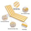 2PCS Set Outdoor Lounge Chair Cushion Replacement  (Yellow/White Striped)
