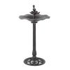 Lancaster Outdoor Aluminum and Iron Top Bird Bath with Iron Base, Bronze