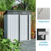 5 X 3 Ft Galvanized Metal Garden Shed With Lockable Doors