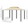 10' x 13' Patio Gazebo, Outdoor Gazebo Canopy Shelter with Curtains, Vented Roof