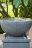 44.5" Polyresin Gray Zen Bowl Water Fountain