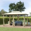 10' x 13' Patio Gazebo, Outdoor Gazebo Canopy Shelter with Curtains, Vented Roof