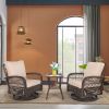 3 Pieces Patio Furniture Set, Outdoor Swivel Gliders Rocker