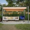 10' x 13' Aluminum Patio Pergola with Retractable Pergola Canopy