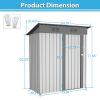 5 X 3 Ft Galvanized Metal Garden Shed With Lockable Doors