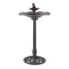Lancaster Outdoor Aluminum and Iron Top Bird Bath with Iron Base, Bronze