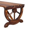 2-Person   Outdoor Wagon Wheel Porch Bench