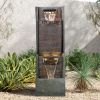 39.3inches Outdoor Waterfalls Fountains with Led Lights