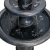 45.2inches High Concrete Outdoor Waterfall Fountain with Pump