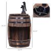 Water Fountain Wood and Metal Rustic Apple Barrel Pump