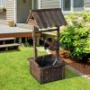 Wooden Wishing Well Fountain with Adjustable Water Flow Rate