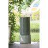 44" Tall Large Modern Cylinder Ribbed Tower Water Fountain