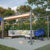 10' x 13' Aluminum Patio Pergola with Retractable Pergola Canopy