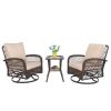3 Pieces Patio Furniture Set, Outdoor Swivel Gliders Rocker
