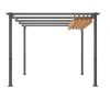 10' x 13' Aluminum Patio Pergola with Retractable Pergola Canopy