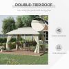 10' x 13' Patio Gazebo Canopy, Double Vented Roof, Steel Frame