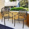 Set of 2 Cast Aluminum Patio Dining Chairs