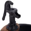 Water Fountain Wood and Metal Rustic Apple Barrel Pump