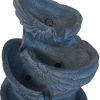 13.4x9.4x21.5" Decorative 4 Tier Blue Nautilus Shell Water Fountain with Light