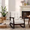 Wood Rocking Chair with Detachable Washable Cushions