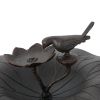 Lancaster Outdoor Aluminum and Iron Top Bird Bath with Iron Base, Bronze