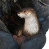 16.9x15x31.3" Decorative Brown Water Foutain with Otter Design