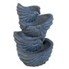 13.4x9.4x21.5" Decorative 4 Tier Blue Nautilus Shell Water Fountain with Light