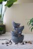 13.4x9.4x21.5" Decorative 4 Tier Blue Nautilus Shell Water Fountain with Light