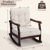 Wood Rocking Chair with Detachable Washable Cushions