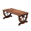 2-Person   Outdoor Wagon Wheel Porch Bench