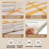 2PCS Set Outdoor Lounge Chair Cushion Replacement  (Yellow/White Striped)