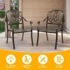 Set of 2 Cast Aluminum Patio Dining Chairs
