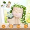 Succulent Cactus Lady Head Resin Face Planter