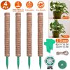 4Pcs Coco Coir Extendable Moss Pole for Climbing Plants