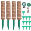 4Pcs Coco Coir Extendable Moss Pole for Climbing Plants