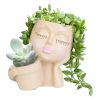 Succulent Cactus Lady Head Resin Face Planter