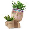 Succulent Cactus Lady Head Resin Face Planter