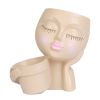 Succulent Cactus Lady Head Resin Face Planter