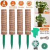 4Pcs Coco Coir Extendable Moss Pole for Climbing Plants