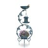 Bird Bath and Solar Bird Feeders Combo