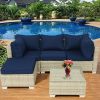 Patio Furniture Set 5 Pieces Wicker